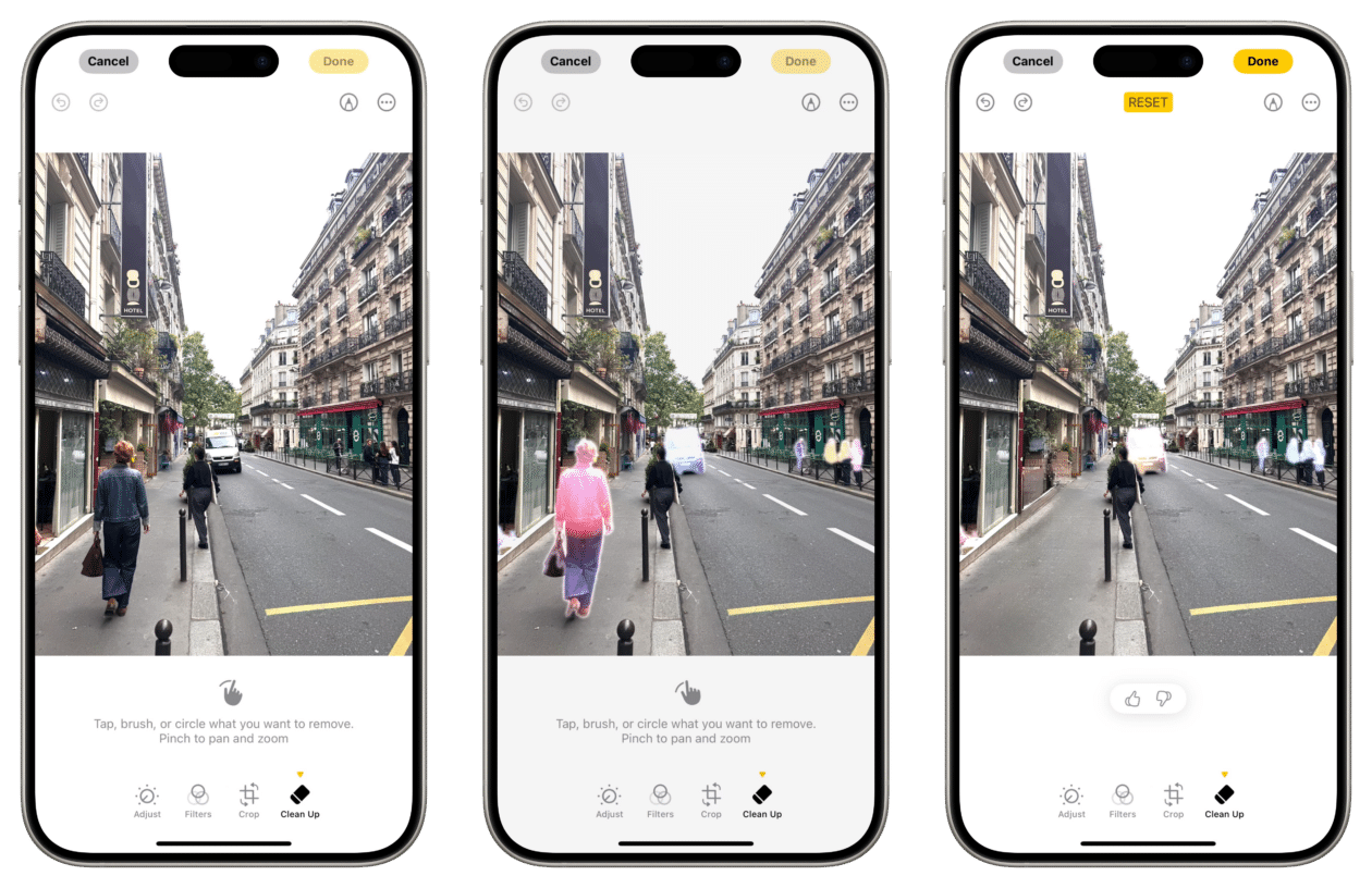 Clean Up trong Photos ios 18.1