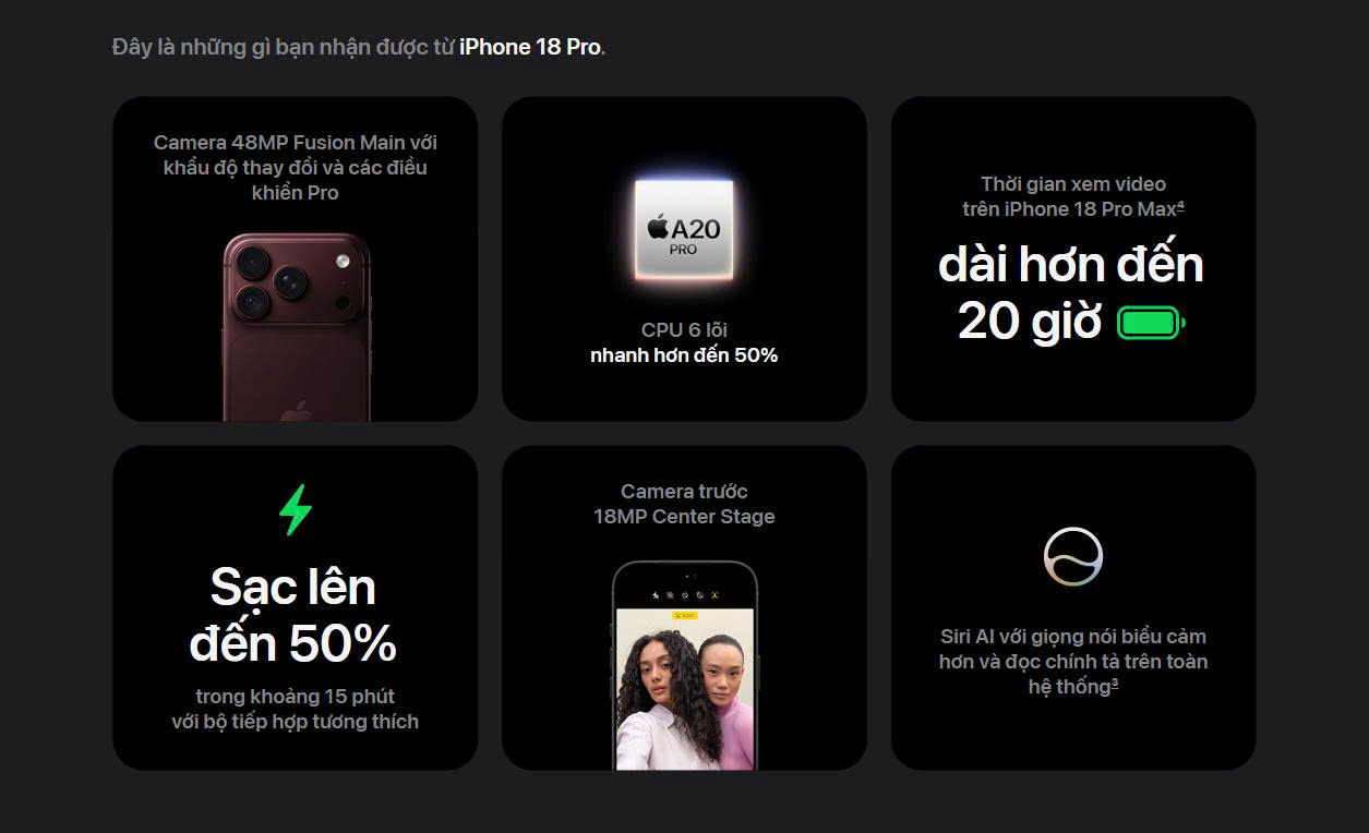 Gi&aacute; iPhone 18 Pro tại Thanh H&oacute;a